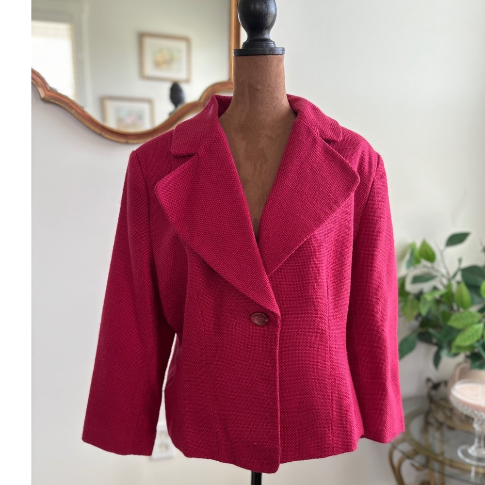 Vintage Chadwick's Women's‎ Red Tweed Blazer Jacket Business Career Size 16